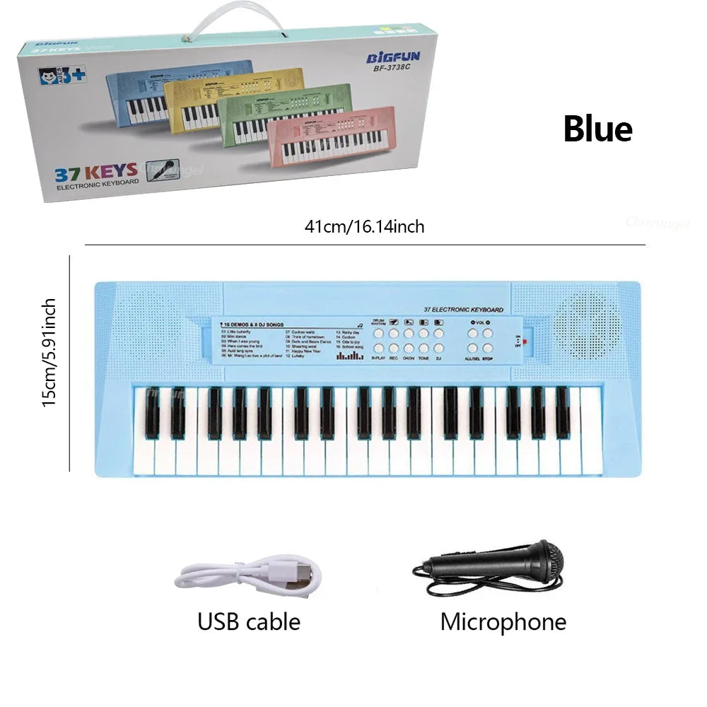 Chriyungel 37 Keys Kids Electronic Keyboard Piano with Microphone Musical Instrument Educational Toys Gift for Boy Girl Toddler