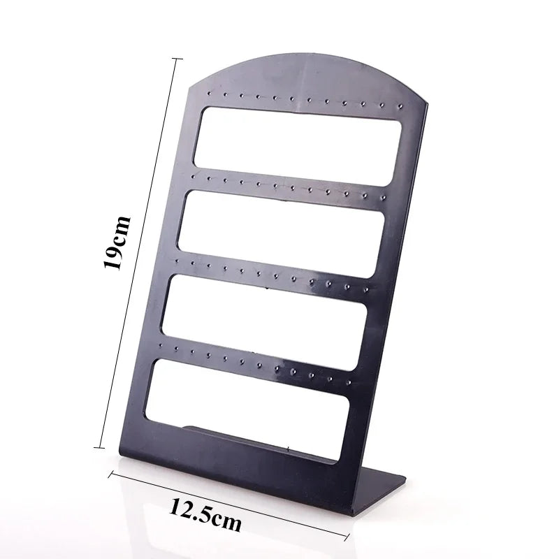 48 Holes Jewelry Organizer Stand Black Plastic Earring Holder Pesentoir Fashion Dangle Earrings Display For Women Rack Etagere