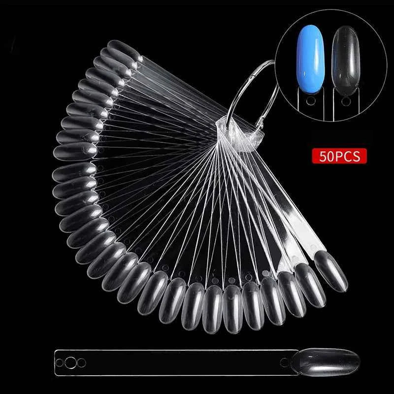 240 Pcs Round False Nail Display Tips Fake Nail Color Chart Nail Swatch Sticks with Adhesive Sticker