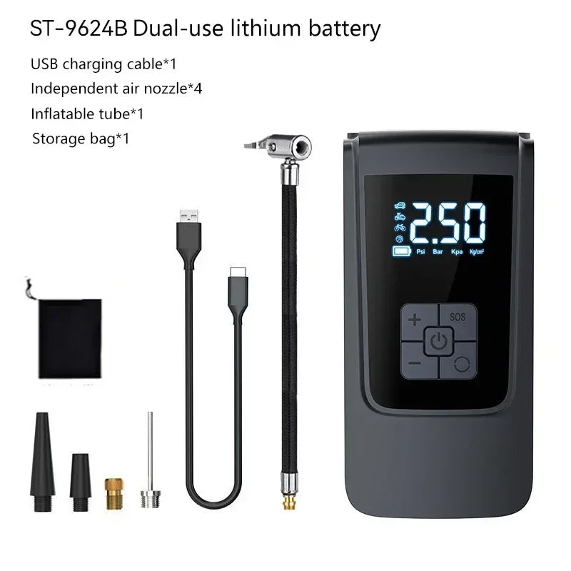 Powered Color Name Wireless Car Tire Inflator – Portable Digital Air Pump