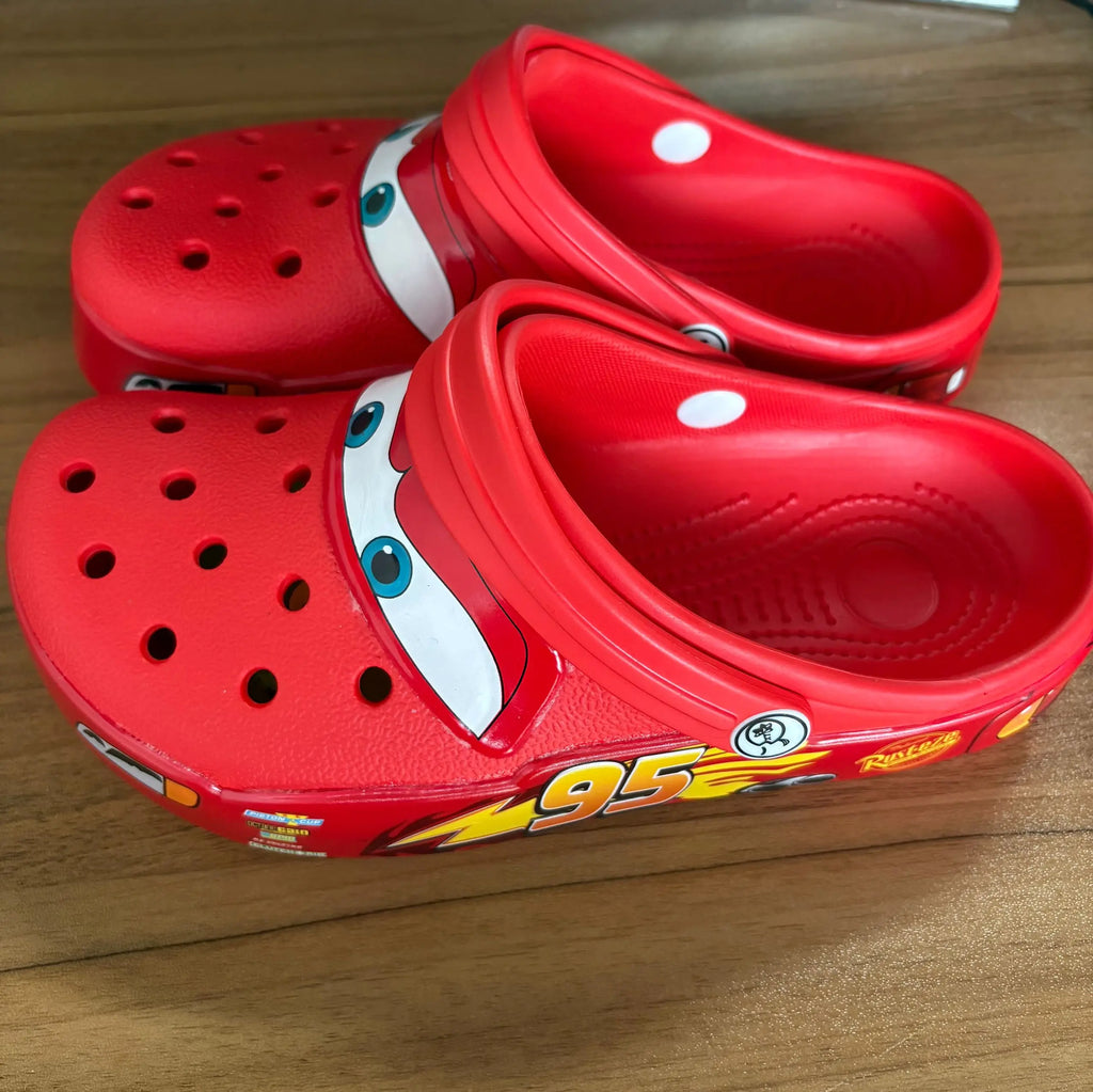 New Mcqueens Cartoon Slippers  Waterproof Eva Outdoor Sandals With Breathable Holes Adult Casual Beach Shoes Gift