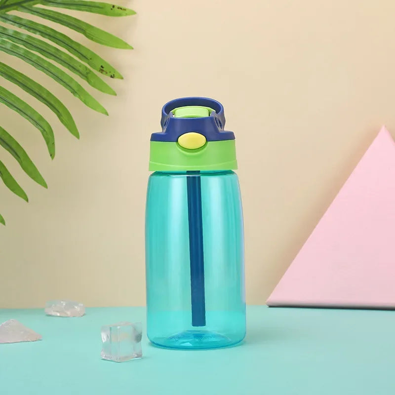 480ml Water Bottle with Straw Kids Girls Portable Travel Bottles Cup Gym Sports Fitness Summer Cold Water Juice Drinking Bottle