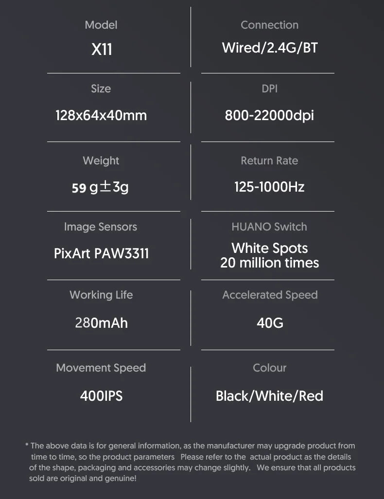 Attack Shark X11 & X11se Wireless Gaming Mouse,Bluetooth Tri-Mode Connection, PixArt PAW3311,Touch Magnetic Charging Base