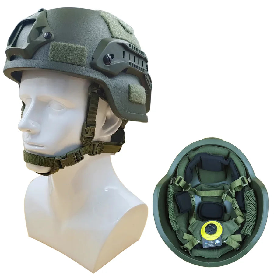 MICH Tactical Helmet with riot and impact protection. Built for field combat and military training.