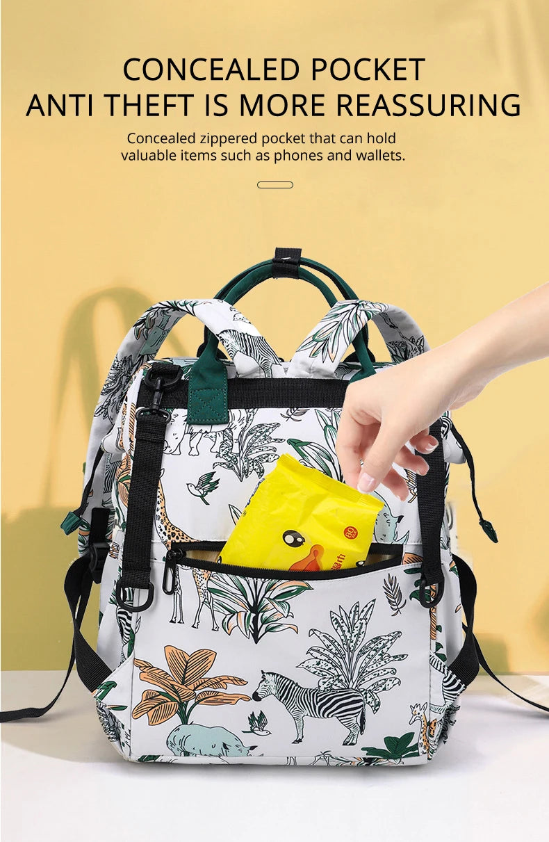 IYEAL Fashion Baby Nappy Bag Cute Animal Pattern Mommy Bag Multi Functional Large Capacity Diaper Bags for Babies Nursing Bags