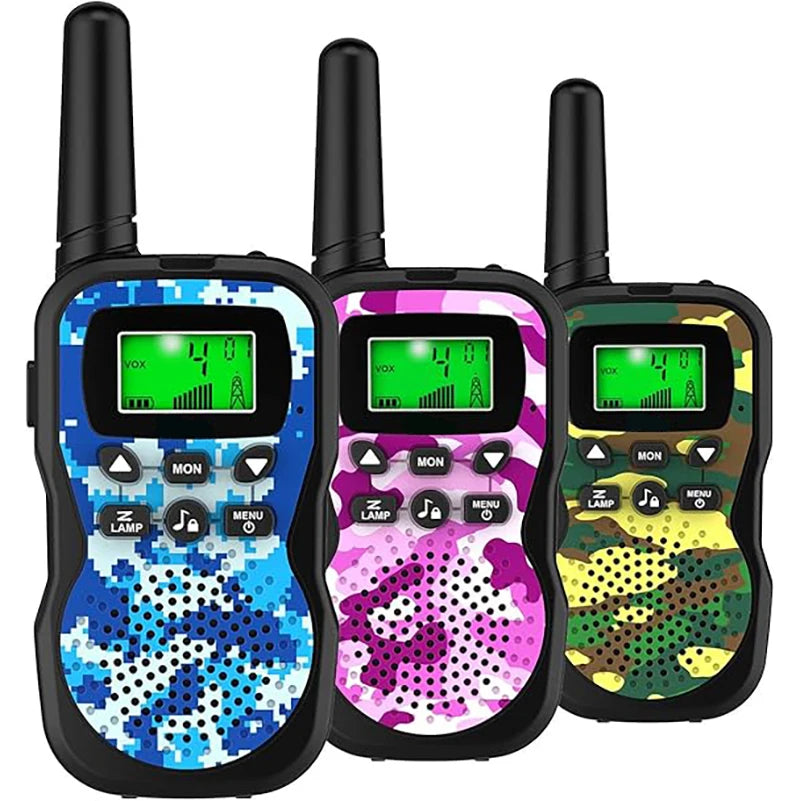Kids Walkie Talkies 3 Pack, 3KM Long Range Two Way Radio Toy, Outdoor Birthday Gift for 3-12 Children(AAA Batteries Required）