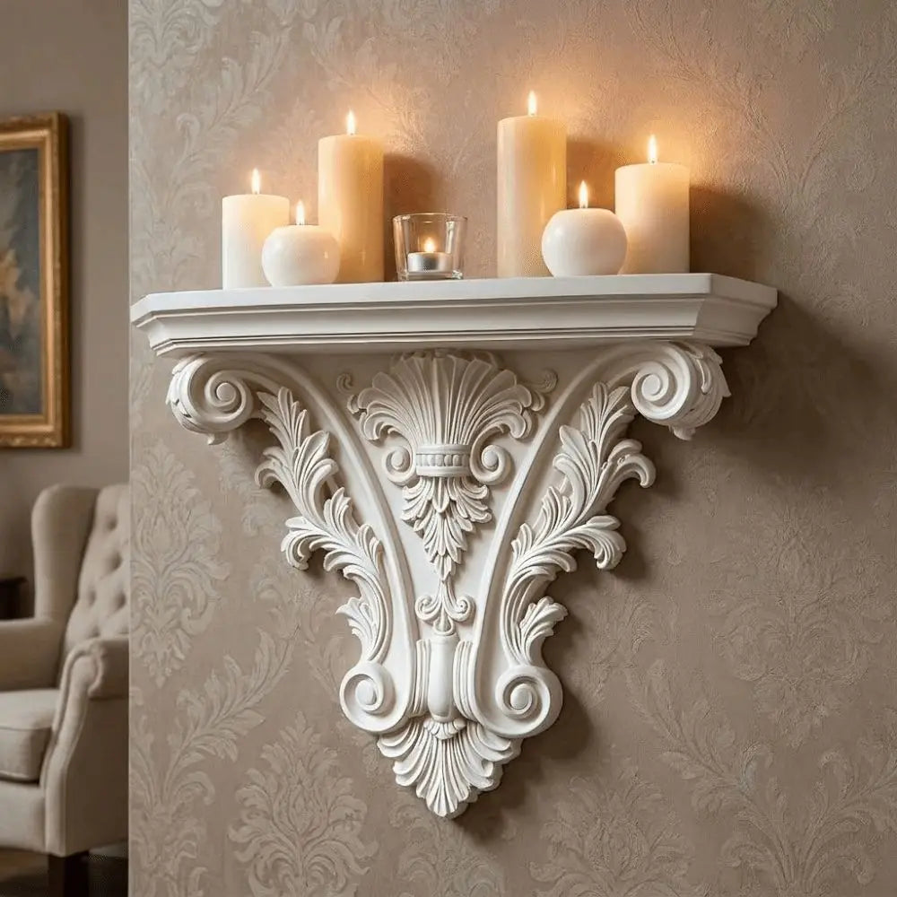 Creative 3D Printing Floating Shelf Unique Retro Gothic Wall Decor Decorative Carving Wall Mounted Shelves Goth Home Decor