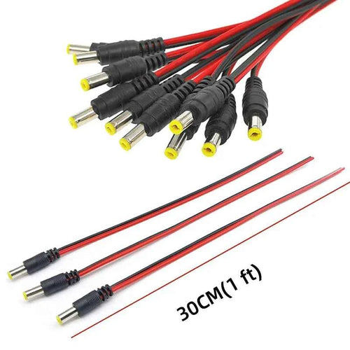 18 AWG 5A Male Female Power Cable DC Connector 30cm 2pin 5-24V Power Adapter Wire 5.5x2.1mm Plug for TV Camera LED Strip Lights