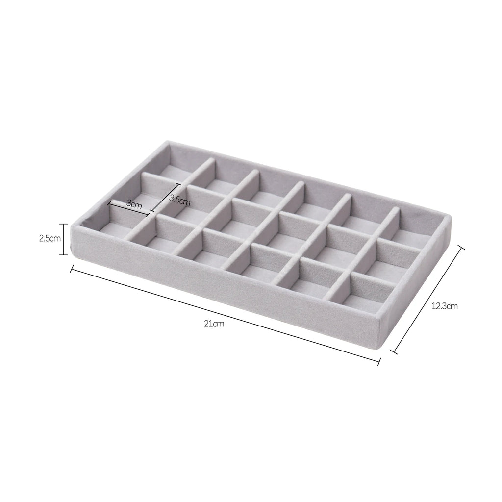 Velvet Jewelry Box Organizer DIY Earring Necklace Ring Jewelry Display Tray Portable Storage Box Jewelry Organizer Display Case