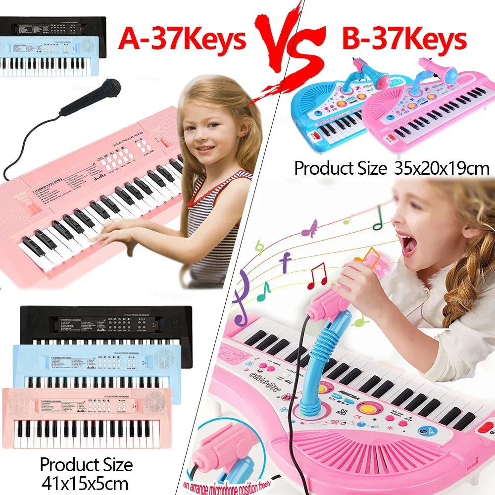Chriyungel 37 Keys Kids Electronic Keyboard Piano with Microphone Musical Instrument Educational Toys Gift for Boy Girl Toddler