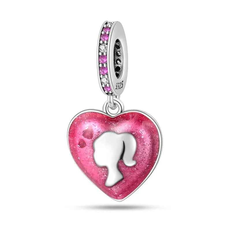925 Silver Pink Princess Skirt Butterfly High Heels Fashion Bag Charms Beads Fit Pandach 925 Original Bracelets Fine DIY Jewelry