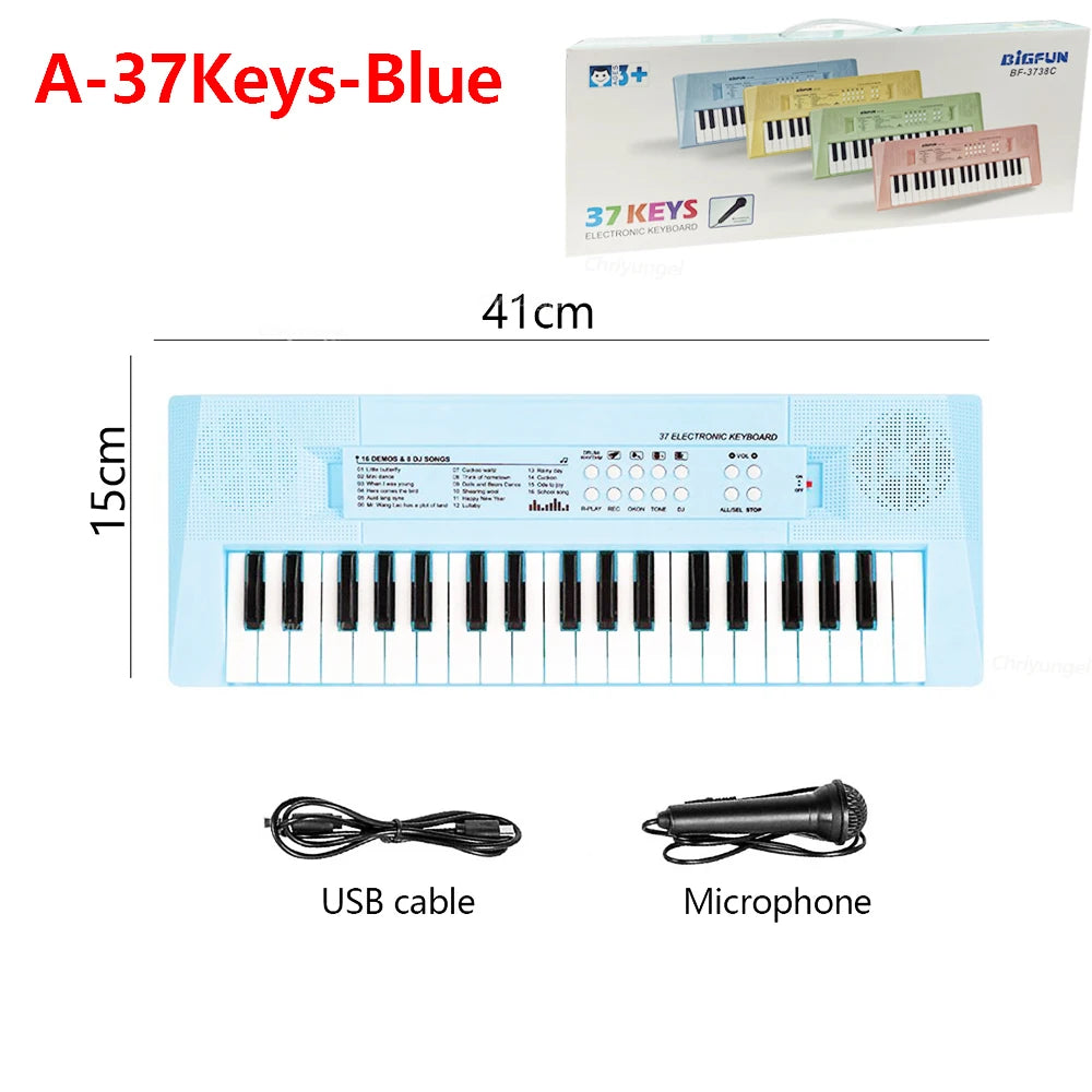 Chriyungel 37 Keys Kids Electronic Keyboard Piano with Microphone Musical Instrument Educational Toys Gift for Boy Girl Toddler