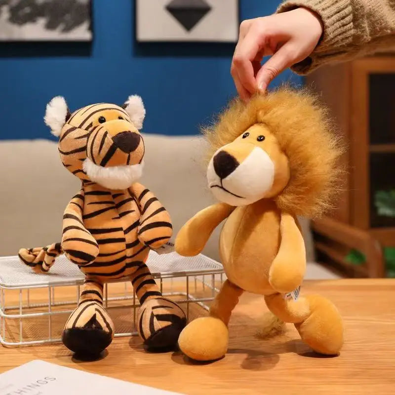 25CM Kawaii Jungle Animal Plush Toys Forest Animal Plush Dog Zebra Elephant Lion Fox Giraffe Children's Toys Doll Birthday Gift
