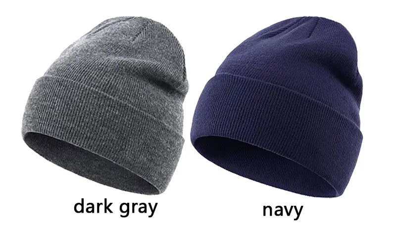 Solid Beanies Hat Women's Knitted Hats For Men Cap Autumn Ski Mask Female Bonnet Skull Skullies Knit Women Winter Beanie Hat Cap