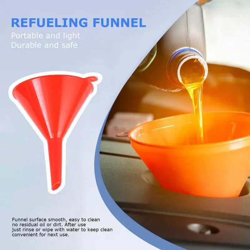 4Pcs Plastic Funnel Set for Car Gasoline Engine Oiling Funnel Auto Home Kitchen Function Portable Engine Oil Funnel tool