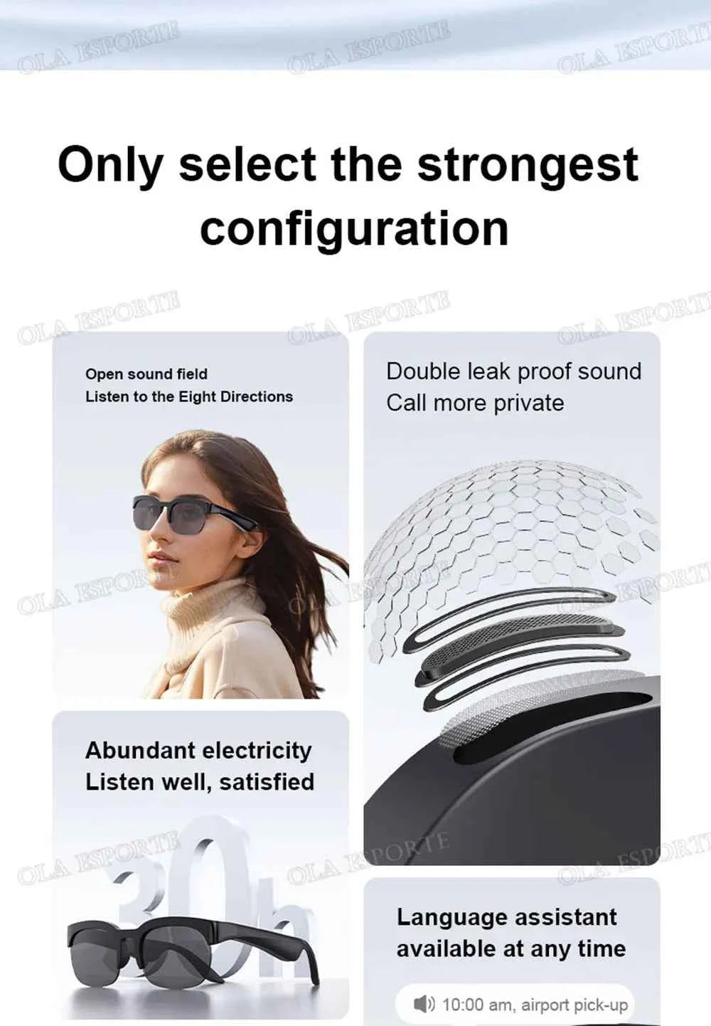 New Camera Control Smart Glasses 2025 Music Sunglasses Headphones Wireless Bluetooth Call Headset HIFI Audio glasses For Android
