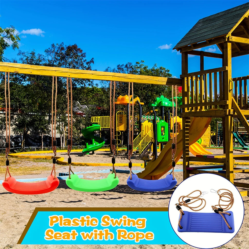 Kids  Anti-Tip Curved Swing Seat Indoor Outdoor Garden Swing Board with Hanging Rope Children Playground Swing Accessories