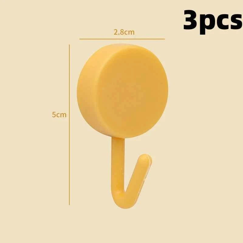 Self Adhesive Wall Hook Strong Without Drilling Coat Bag Bathroom Door Kitchen Towel Hanger Hooks Home Storage Accessories