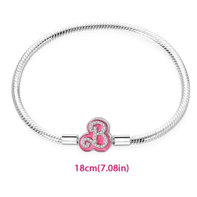 925 Silver Pink Princess Skirt Butterfly High Heels Fashion Bag Charms Beads Fit Pandach 925 Original Bracelets Fine DIY Jewelry