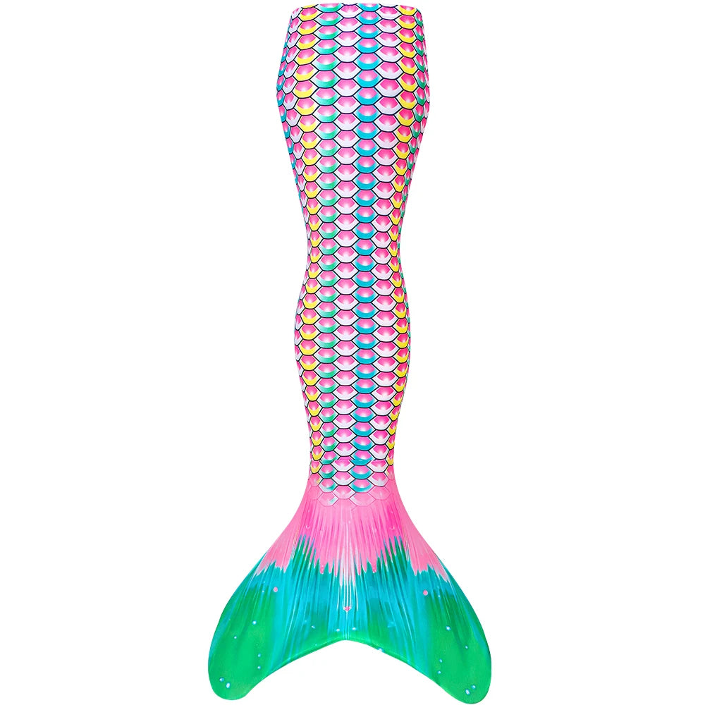 Girls One-Piece Mermaid Tail Swimsuit, Cute Beach Bathing Suit, Children Performance Cosplay Costume, Kids Dress Up Clothes