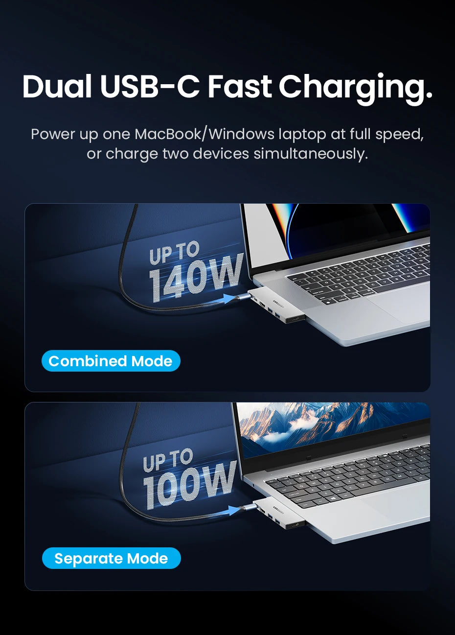Vention 7 in 2 USB C HUB Thunderbolt 4 80Gbps 8K for MacBook Pro Air USB 3.0 SD TF HDMI 4K60Hz Dock Station Splitter for Windows