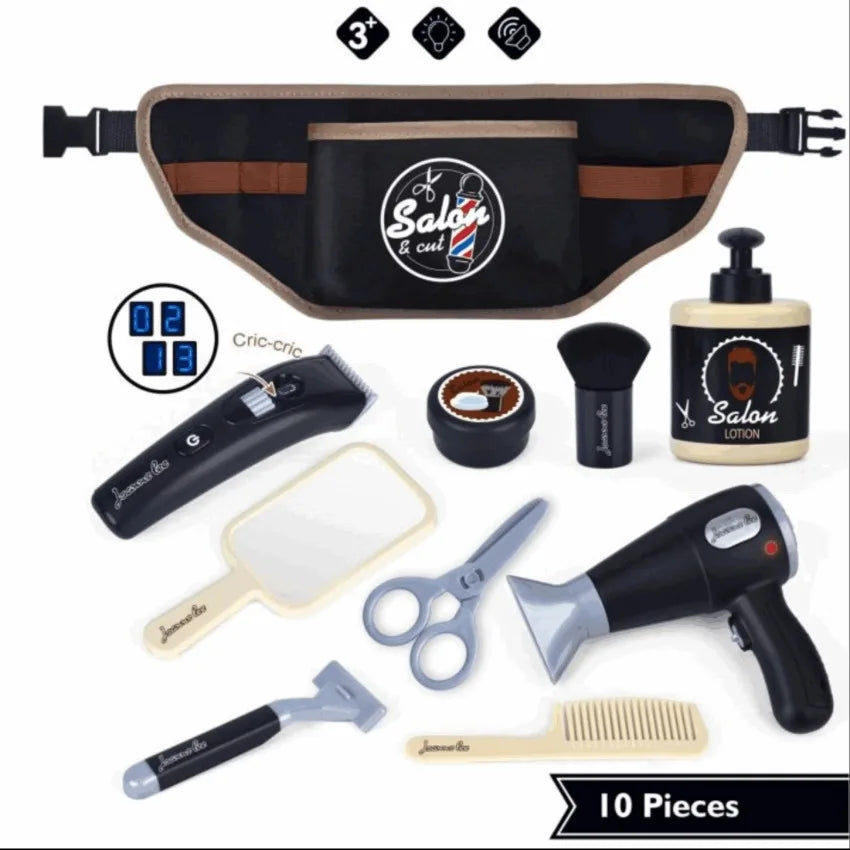Kids Pretend Play Toys Simulation Hair Styling Salon Shaving Set Fashion Makeup Set Toy for Birthday Party Dress Up Game Gift