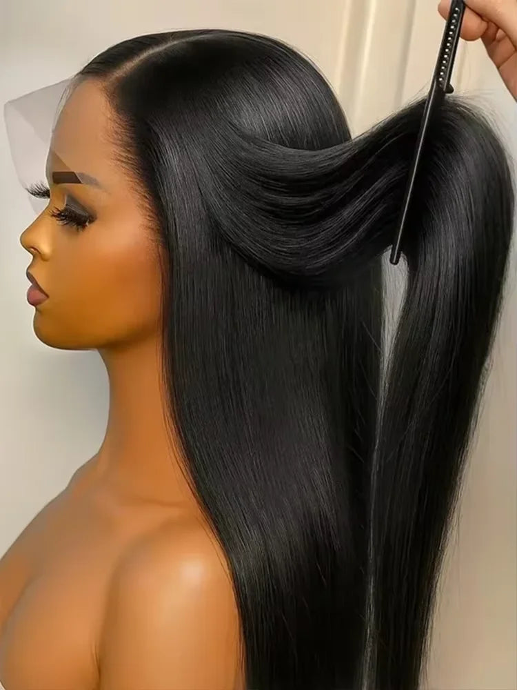 250% Brazilian Straight Human Hair Wigs 13x4 13x6 HD Transparent Lace Front Wigs Pre Plucked Baby Hair Natural Hairline Wigs For Black Women