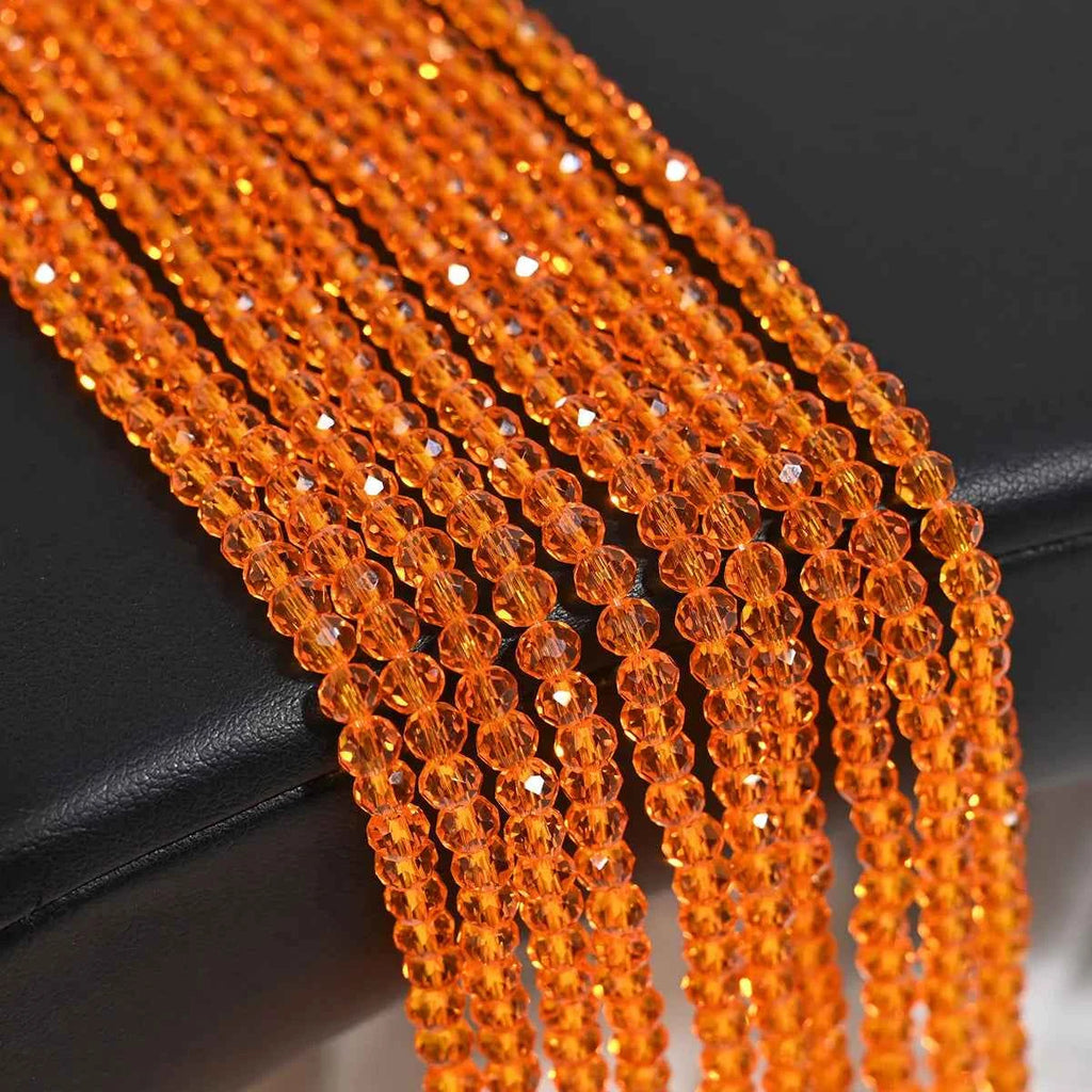 1 Strand 4MM Artificial Crystal Glass Beads Round AB Clear Faceted Loose Spacer Bead for Jewelry Making DIY Bracelet Necklace