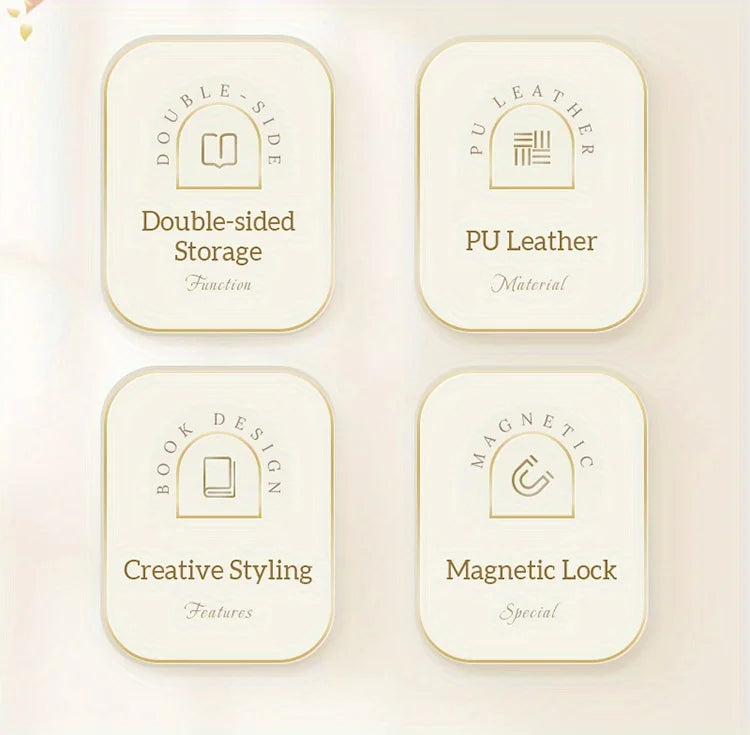 Glamorous Magnetic Jewelry Organizer Chic Diary Shaped Box for Bracelets Necklaces Rings Secure Elegant Storage