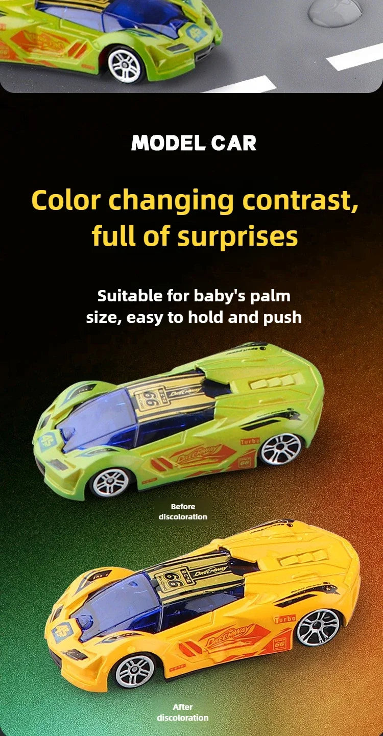 1:64 Temperature Sensitive Color Changing Magic Car Inertia Pull Back Alloy Racing Cars Crash-Resistant Toys Boy Birthday Gift