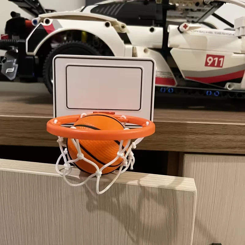 Basketball-themed desktop decorations, creative basketball home decor, relaxing desktop stress relievers.