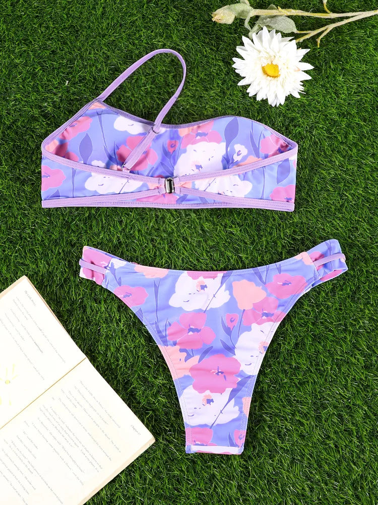 Miyouj Women's Bikini Set Push Up Bathwear 2026 Biquinis Female Swimsuits Print Two-Piece Set High Waist Bathsuits Sexy Swimwear
