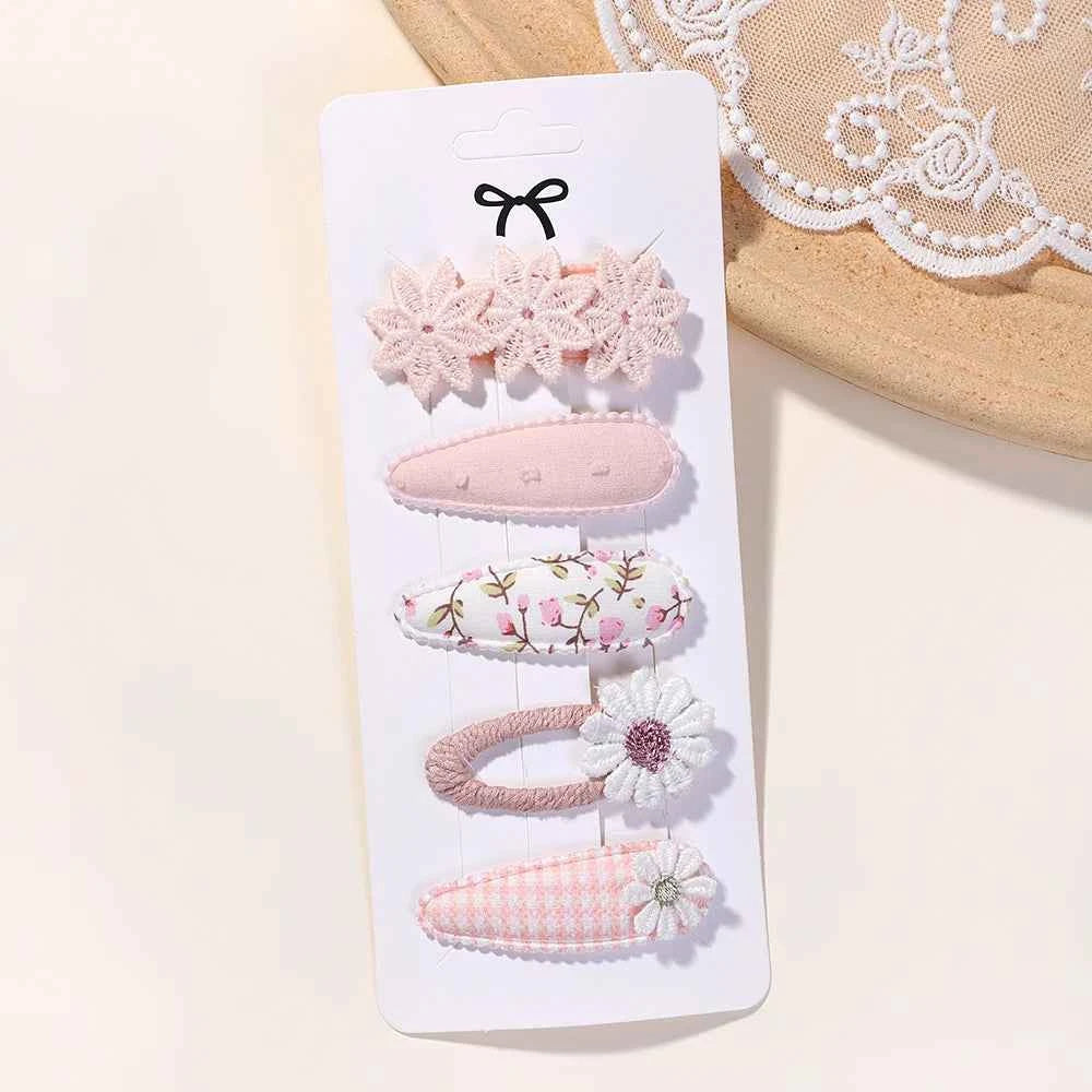 5Pcs/Set Kids Hair Accessories BB Clips Sweet Printe Hairbangs Hairclip Baby Girls Barrette Ins Style Daisy Hairpin Ornament