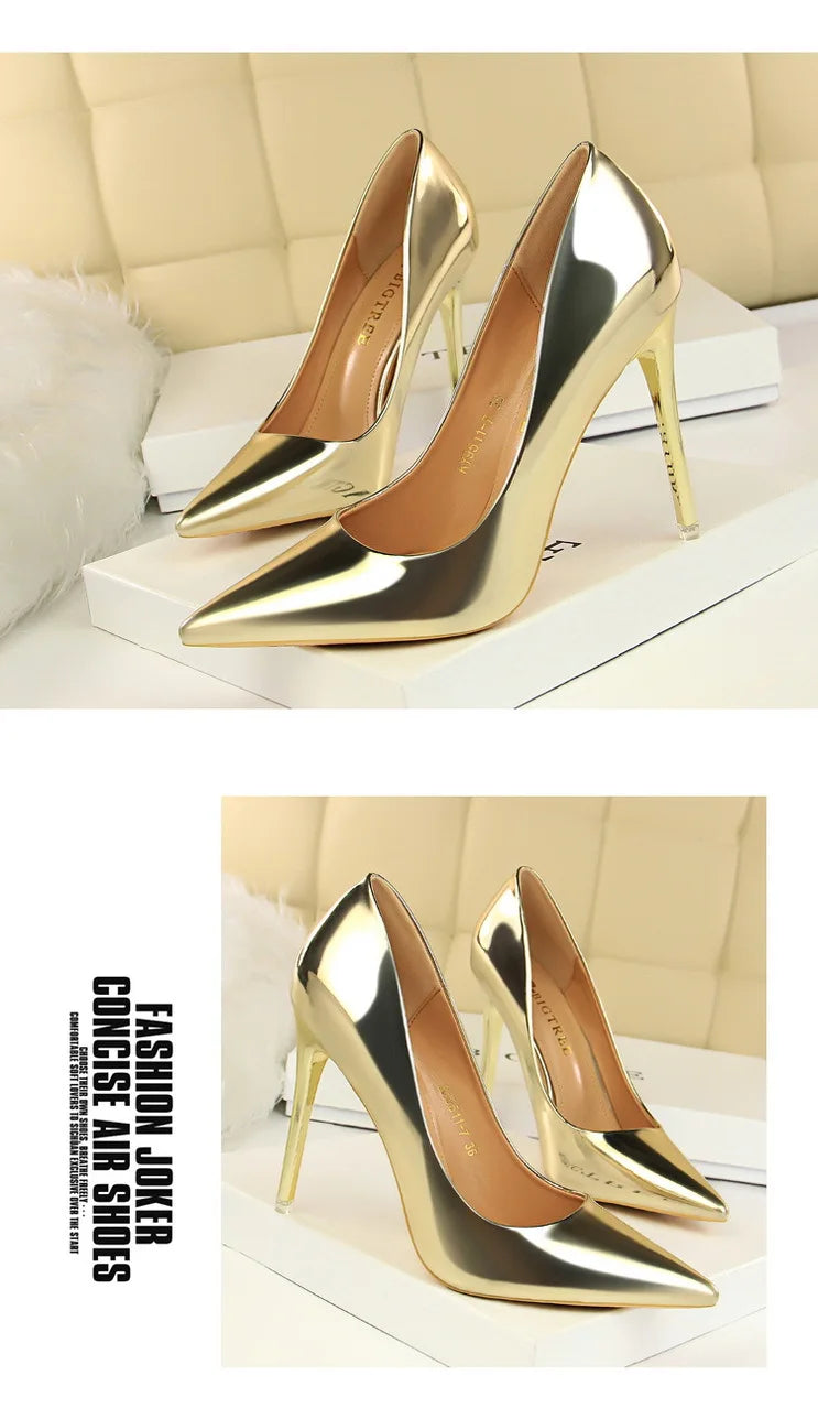 BIGTREE Shoes Classic Pumps Patent Leather Women Pumps Fashion Women Wedding Shoes High Heels Stiletto 10.5 Cm 7.5 Cm Lady Shoes