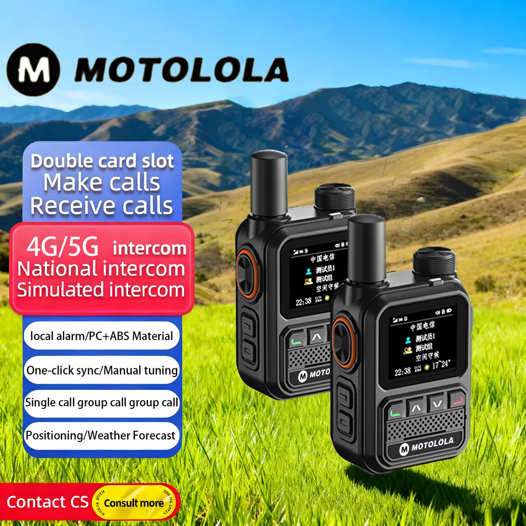 MOTOLOLA POC Radio Nationwide Intercom 5G GPS Dual SIM 5000KM Network Walkie Talkie Handheld Long Range Two Way Ham Radio