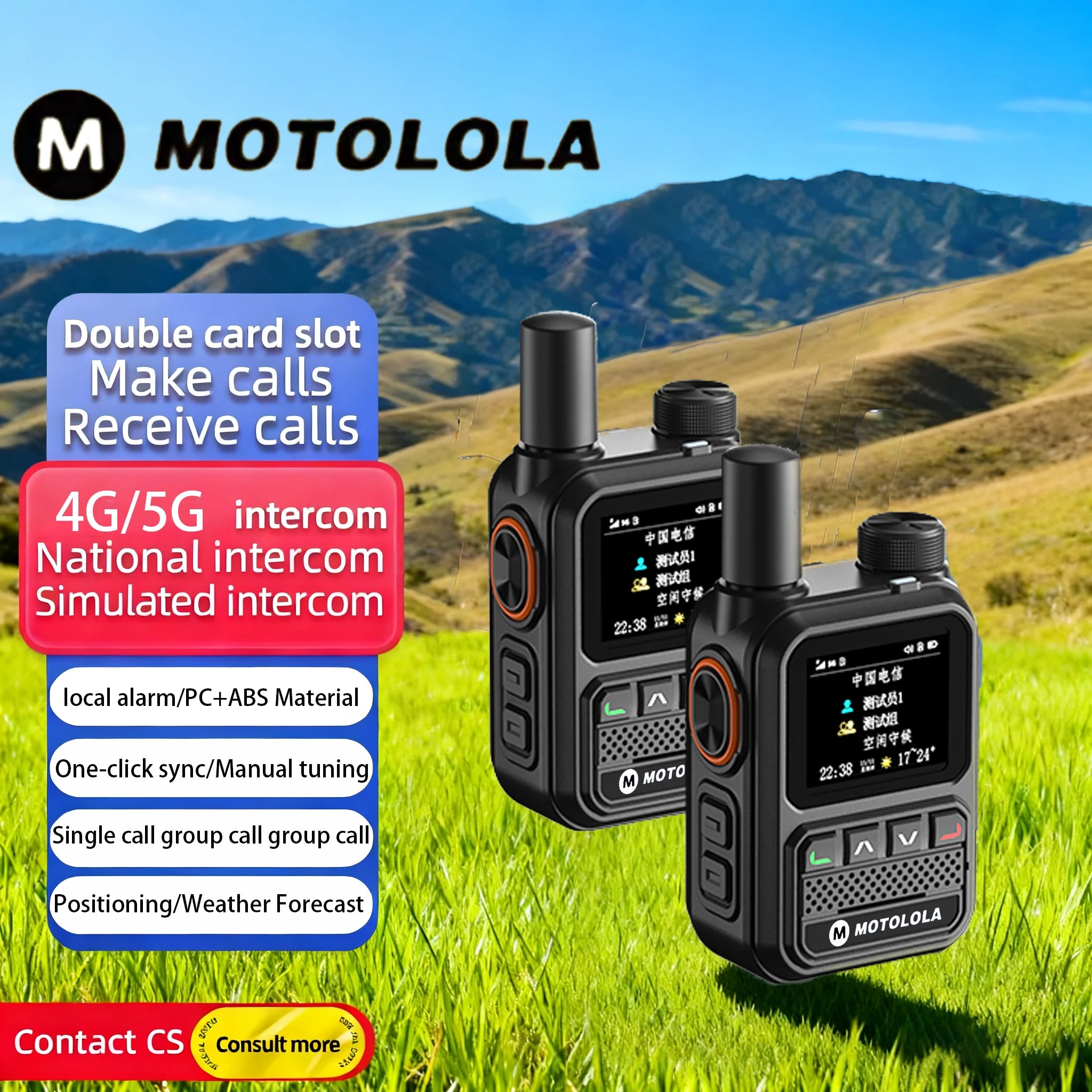 MOTOLOLA POC Radio Nationwide Intercom 5G GPS Dual SIM 5000KM Network Walkie Talkie Handheld Long Range Two Way Ham Radio