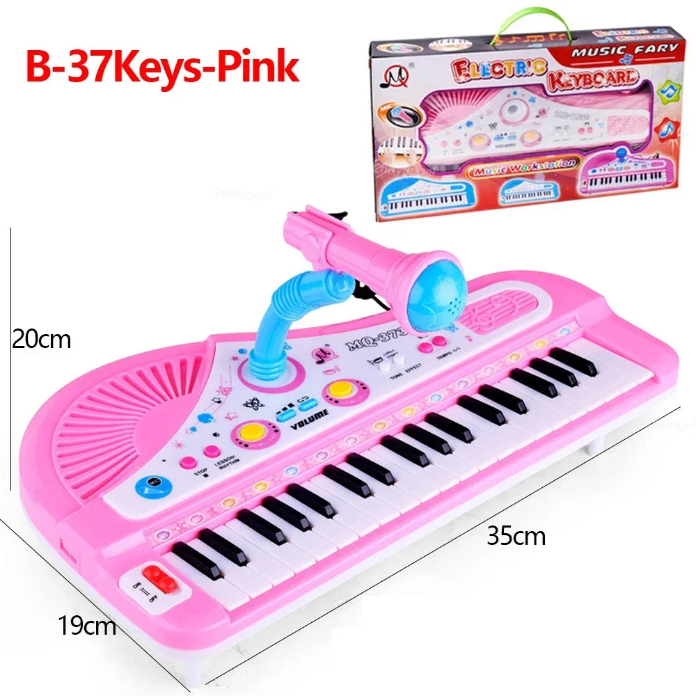 Chriyungel 37 Keys Kids Electronic Keyboard Piano with Microphone Musical Instrument Educational Toys Gift for Boy Girl Toddler