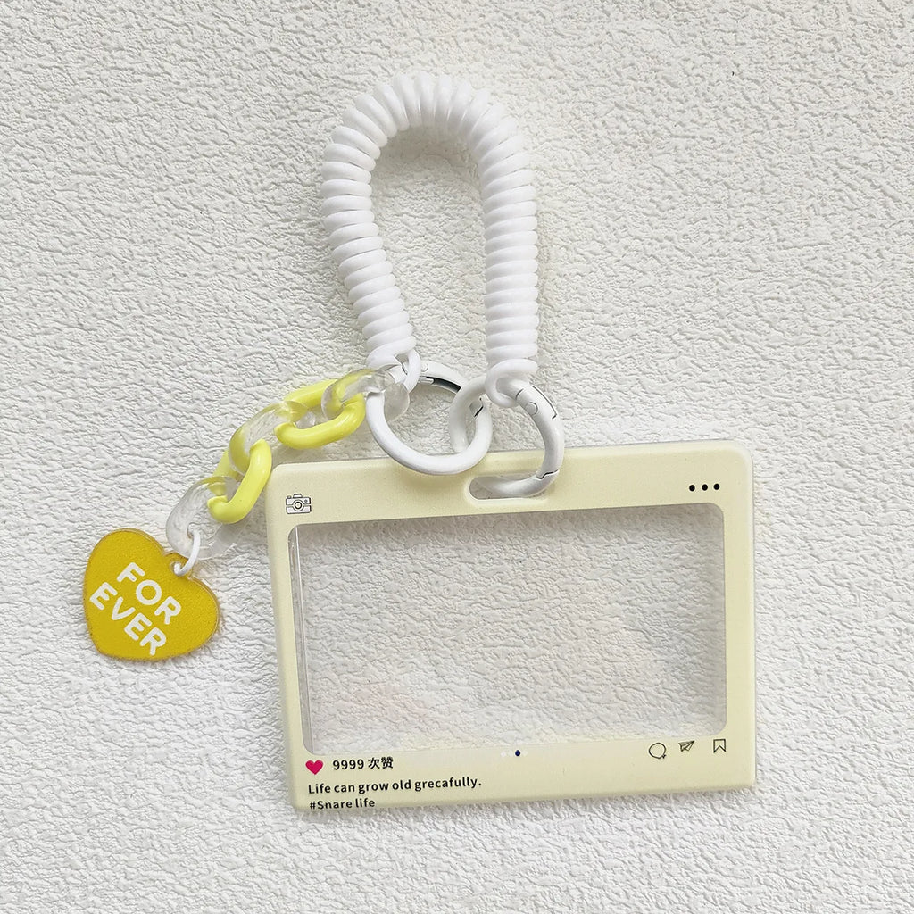 Cute dialog box transparent card cover student cartoon slider card pack game card ID card set pendant anti-lost