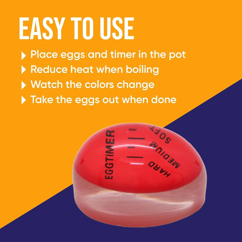 Egg Timer Color Changing Indicator Soft Medium and Hard Boiled Eggs Heat Sensitive Safe Durable Kitchen Aid Gift Home Use
