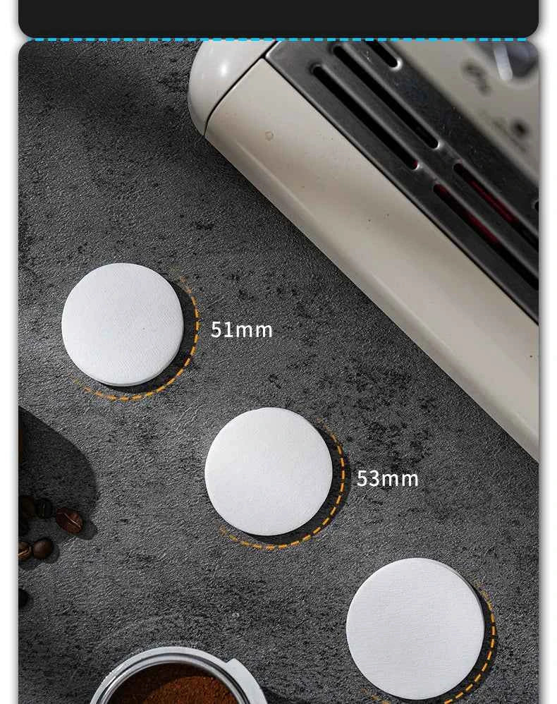 100 Pcs Coffee Paper Filter for Espresso Coffee Maker, 51/53/58mm Unbleached Espresso Filter Puck Screen Portafilter Paper