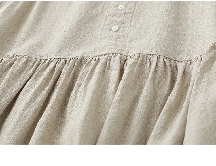 2026 New Women's Cotton Linen Sleeveless Dress Casual V Neck Button Down Loose Midi Dresses for Summer Women's Casual Dresses