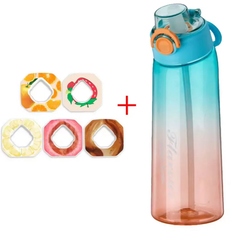 900ML Fragrant Water Bottle Air Flavored Drinking Bottle with Flavor Pods Outdoor Sports Scent Up Water Cup Straw Mug for Travel