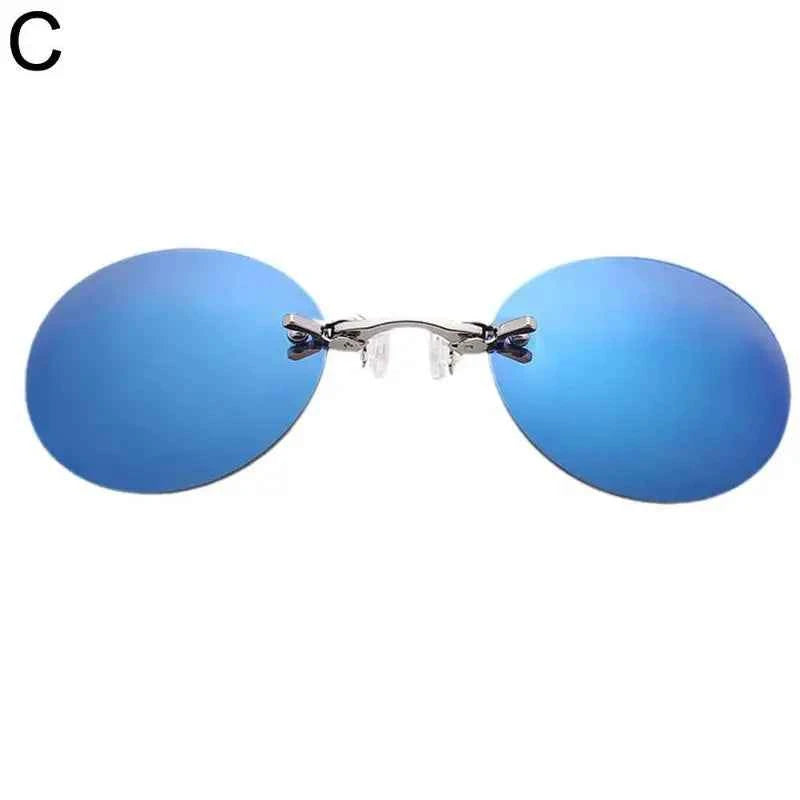 Sunglasses Mini Frameless Vintage Men Eyeglasses1/2pcs Clip On Nose Glasses Round Rimless Frameless Vintage Men Eyeglasses