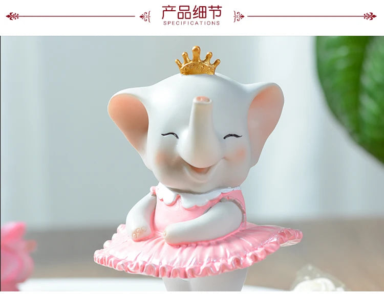 Happy Dancing Elephant Room Decor Home Decorations Cartoon Cute Elephant Ornament Home Decoration Accessories Desk Decoration