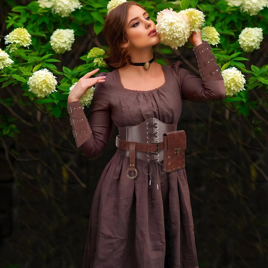 5pcs/4pcs Medieval Renaissance Costume Set Wallet/Belt/Pouch/Keychain Corset PU Leather Belt Wallet Hiking Steunk Viking Cosp