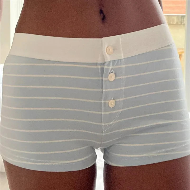 00s Retro Cute Patterm Boyshorts Fairy Y2K Cottage Low Waist Button Comfy Undies Sweatshorts Women Pajamas Shorts Lounge Bottom