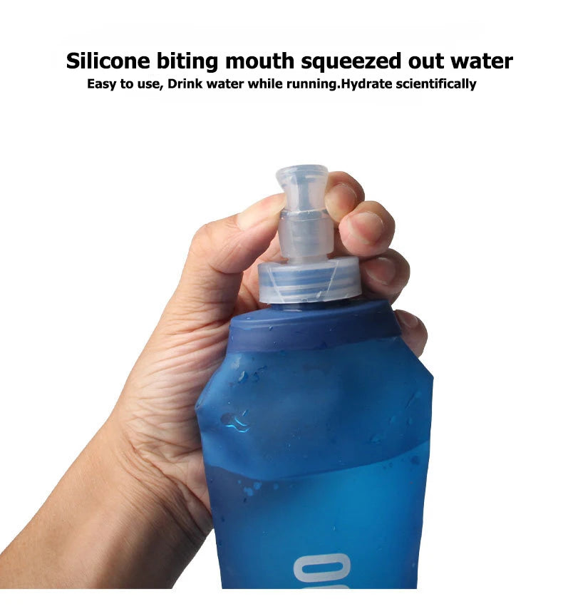 250ML/500ML Water Bottle Folding Soft Flask Sport Water Bottle Water Bag Collapsible Water Bottle Running Camping Hiking