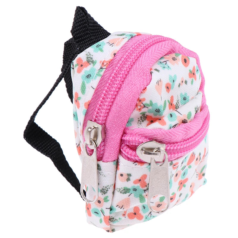 1:6 1:12 Dollhouse Miniature Flower Backpack Schoolbag Dolls Accessories