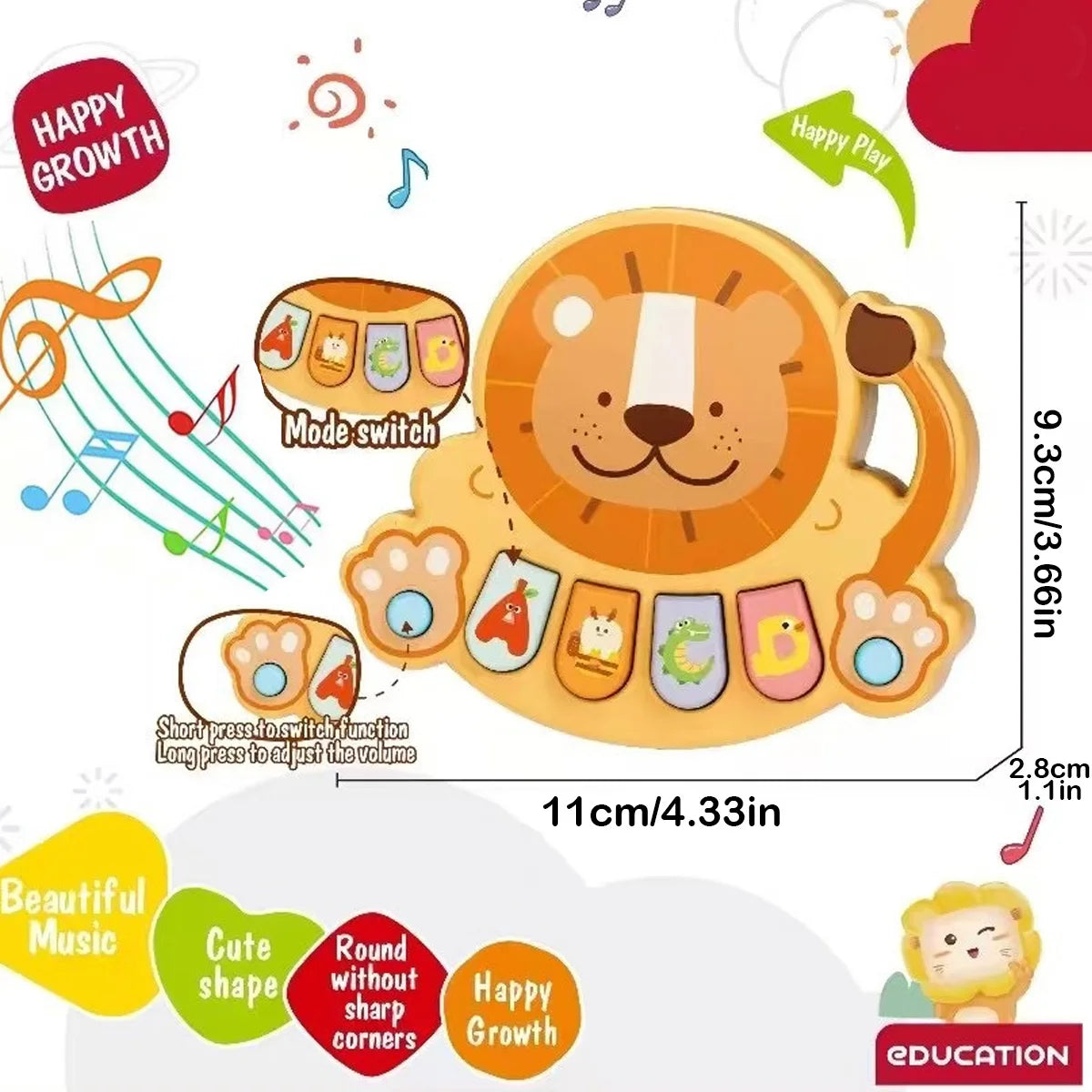 Kids Electronic Piano Toy Learning Music Animal Enlightenment Baby Toys Multifunctional Electronic Musical Instrument Toy Gifts
