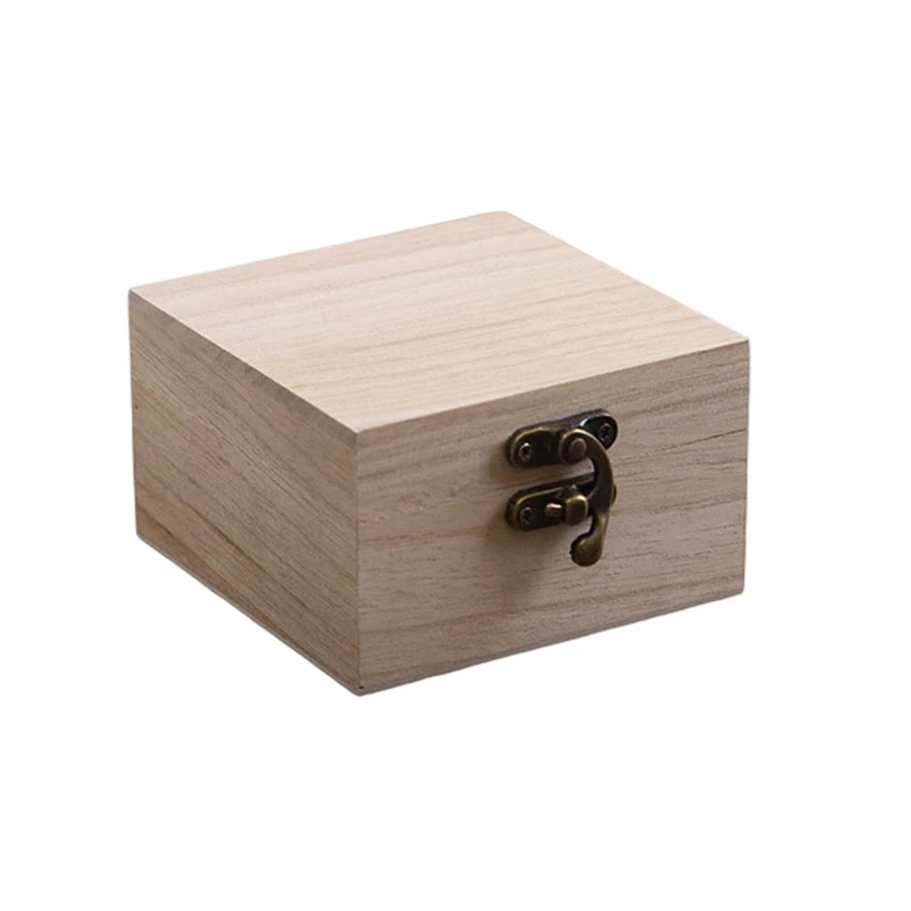 Square Wooden Storage Box With Lid Retro Flip-top Wooden Box Giving Box 10*10*6CM Jewelry Organizer Box For Home Decoration